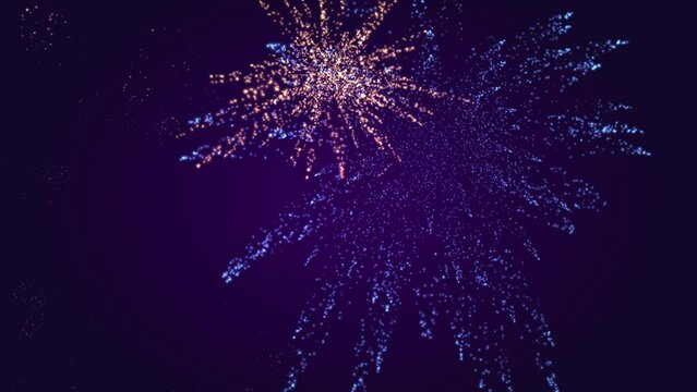 Abstract dark background with colorful fireworks