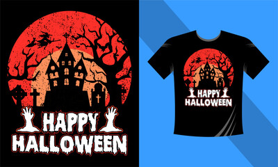Happy Halloween - Halloween T-Shirt design template. Happy Halloween t-shirt design template easy to print all-purpose for men, women, and children