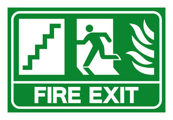 Fire Exit Symbol Sign, Vector Illustration, Isolate On White Background Label. EPS10