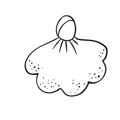 The petal of an exotic flower, black and white doodle style illustration