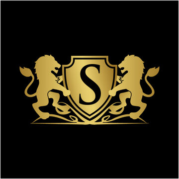 golden shield with a lion