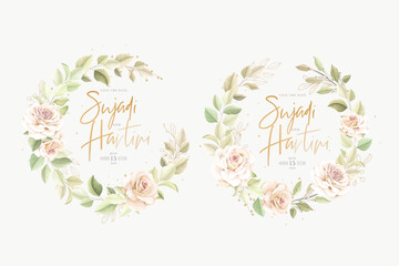 beautiful rose background and wreath frame design