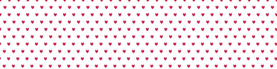 Red hearts on white background seamless pattern for Valentine's Day