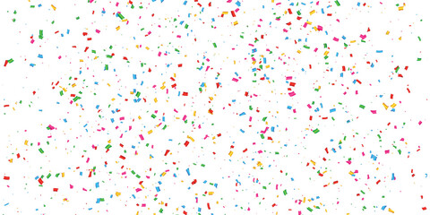Confetti, garlands and streamers party background