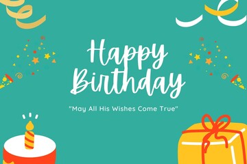 Naklejka premium This is an illustration of a happy birthday card