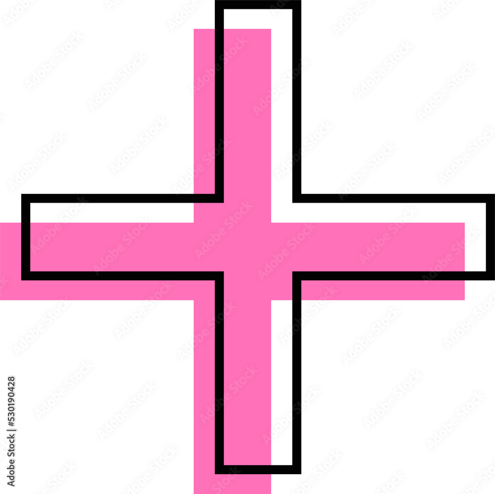 Poster plus abstract trendy design element. aesthetic shape for creative design ornament. collection of min