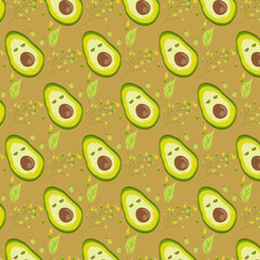 Avocado design pattern on beige background