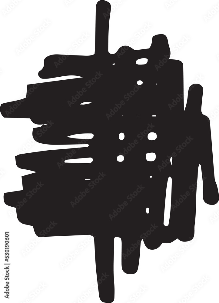 Poster abstract stroke in doodle art and scribble for design element