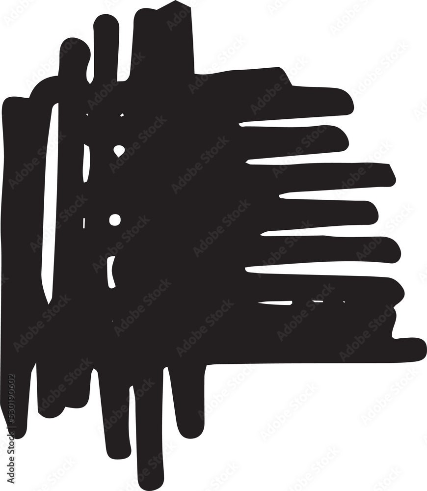 Poster abstract stroke in doodle art and scribble for design element