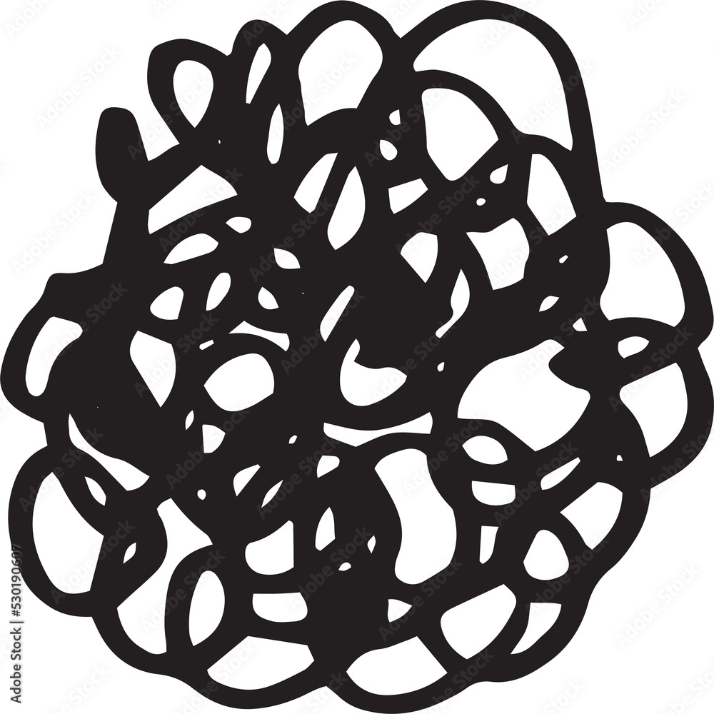 Poster abstract stroke in doodle art and scribble for design element