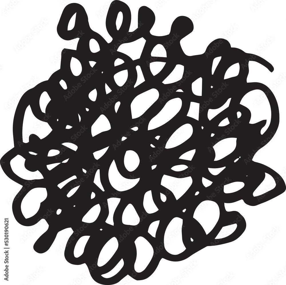 Aufkleber abstract stroke in doodle art and scribble for design element