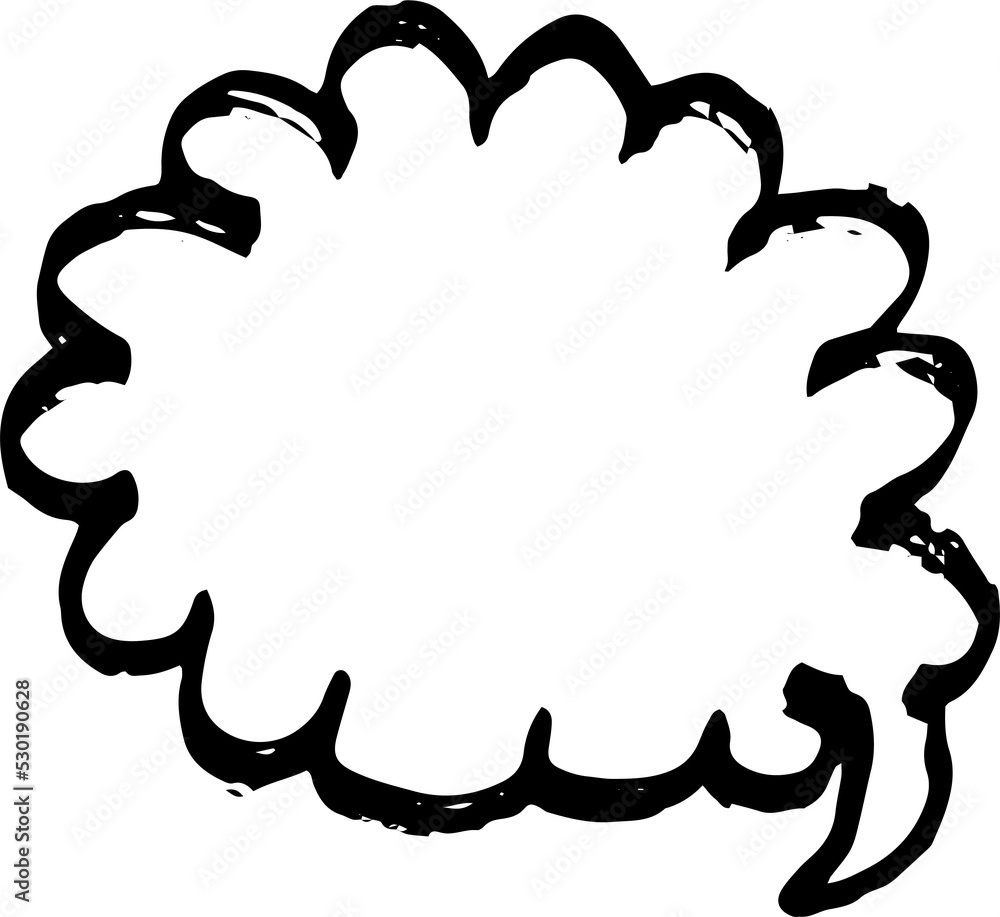 Poster empty speech bubble text in hand drawn illustration.collection of blank copy space conversation for 