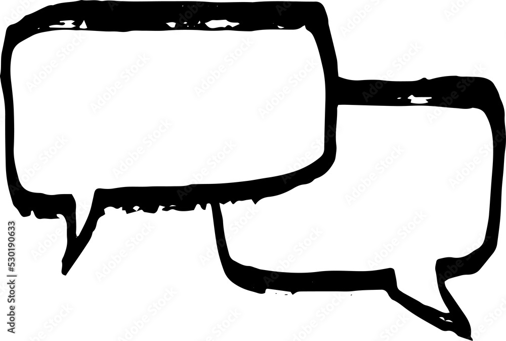 Poster empty speech bubble text in hand drawn illustration.collection of blank copy space conversation for 