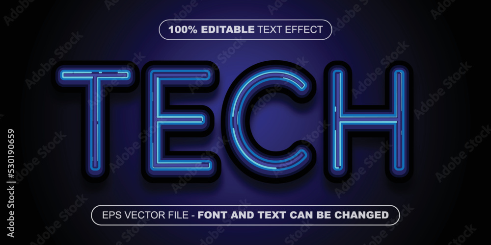 Poster tech 3d editable text effect