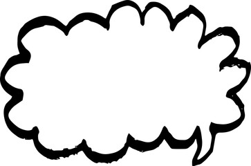 Fototapeta premium empty speech bubble text in hand drawn illustration.collection of blank copy space conversation for comic and design element. a simple line balloon text design template