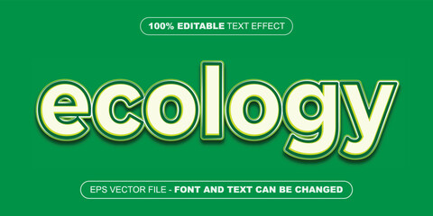 green ecology 3d editable text effect