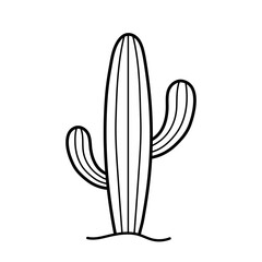 Cactus in doodle sketch style. Hand drawn isolated vector illustration.