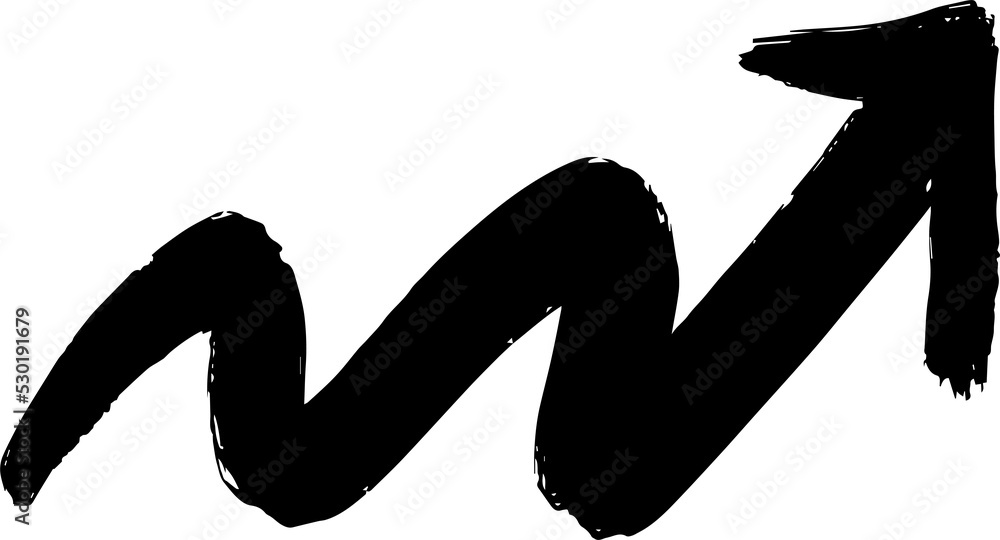 Poster zigzag arrow brush stroke design element