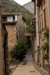 Fototapeta na wymiar narrow alley of Saint-Guilhem-le-Désert in southern France