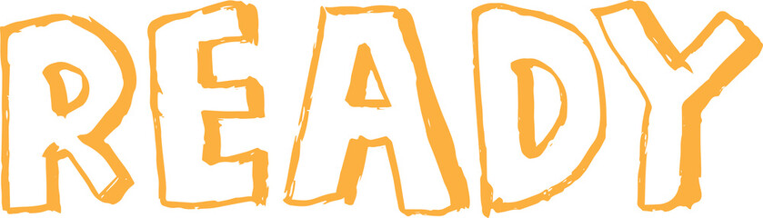 ready text hand drawn illustration for stickers