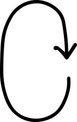 u turn hand drawn arrow illustrations