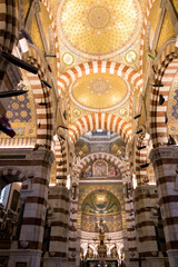 Fototapeta na wymiar Inside Notre-Dame de la Garde in Marseille, France