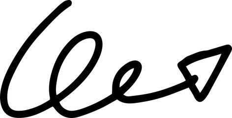 spiral hand drawn arrow illustrations