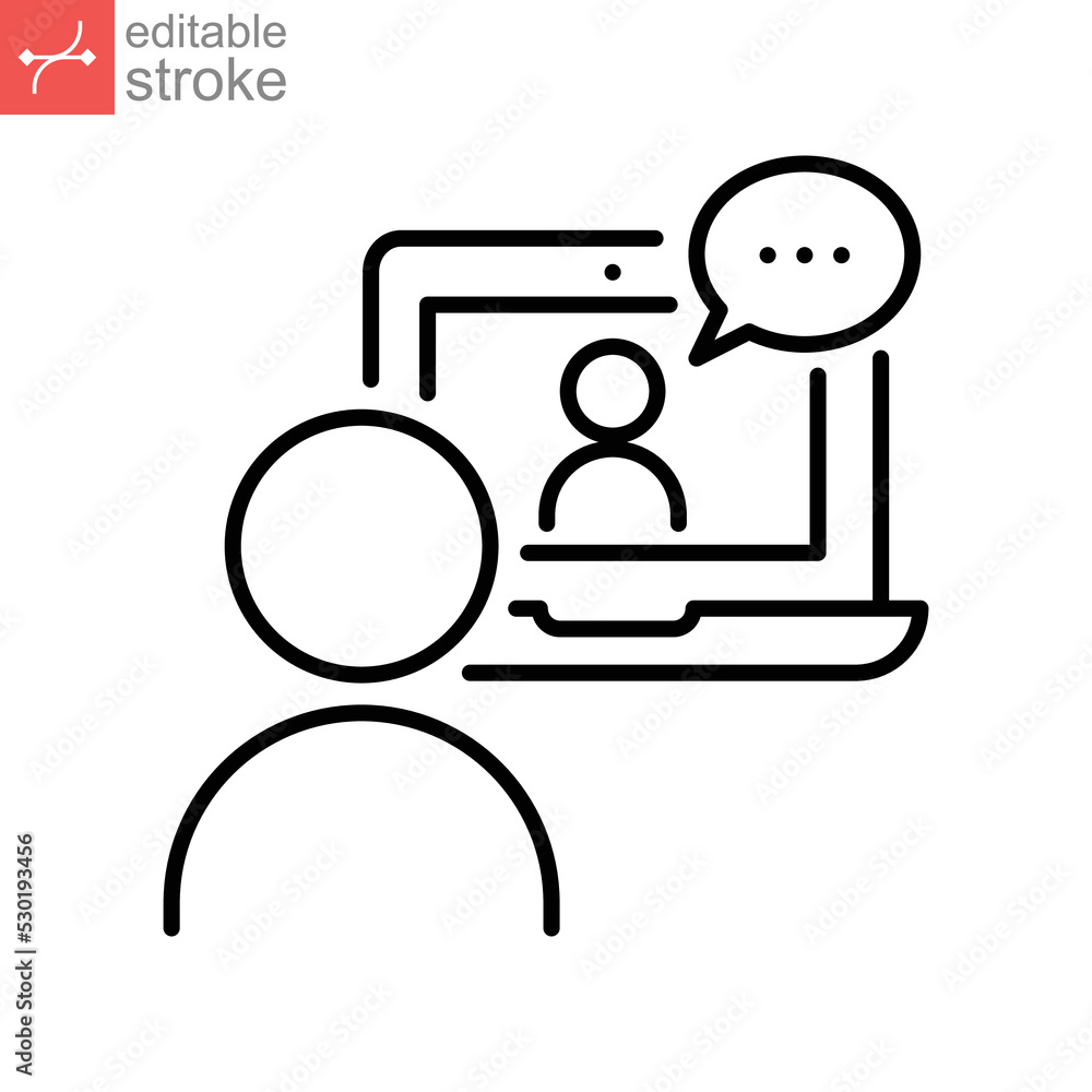 Poster video meeting remote icon. remote working virtual discussion with people on computer screen. digital