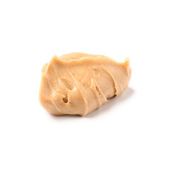 Sample of nut butter on white background