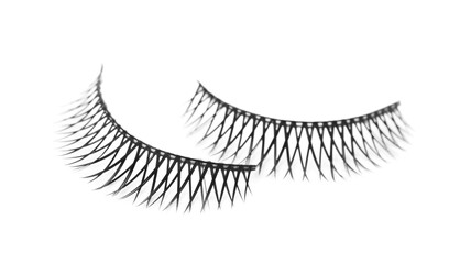 Fake eyelashes on white background. Makeup product