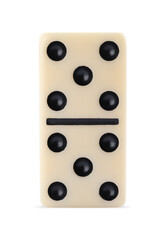 One classic domino tile on white background