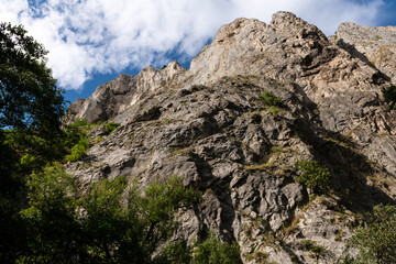 Walking trail at Turda Gorge, Cheile Turzii in Romanian, a natural reservation situated in Transylvania, Romania.