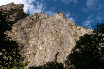 Walking trail at Turda Gorge, Cheile Turzii in Romanian, a natural reservation situated in Transylvania, Romania.