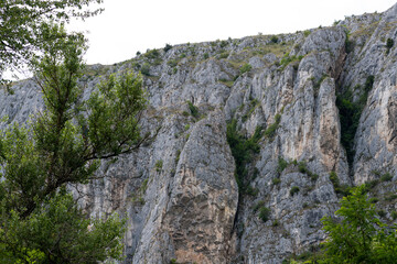 Walking trail at Turda Gorge, Cheile Turzii in Romanian, a natural reservation situated in Transylvania, Romania.