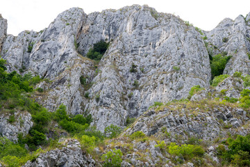 Walking trail at Turda Gorge, Cheile Turzii in Romanian, a natural reservation situated 6 km west of Turda in Transylvania, Romania.