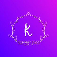 Premium Luxury modern brand monogram letter K Logo design template for your business
