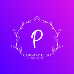 Premium Luxury modern brand monogram letter P Logo design template for your business