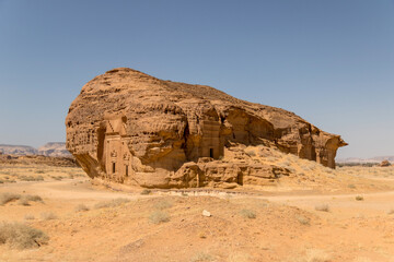 Jabal al Ahmar tombs in Hegra, Al-'Ula Saudi Arabia