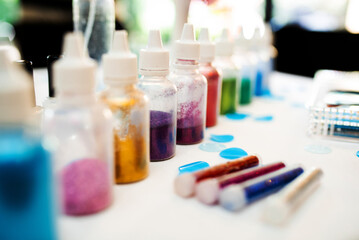 decorative spangles are in a jars