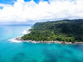 Panorama of Corcovado beach on the osa peninsula of Costa Rica