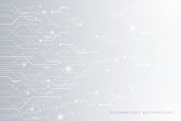 Grey white Abstract technology background, hi-tech digital connect,  high technology concept, technology background