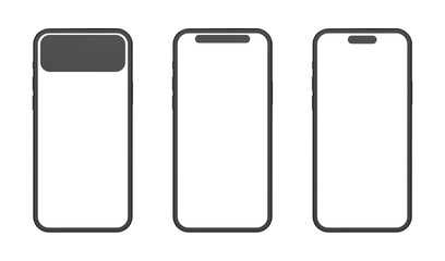 Blank screen smart phone Mock-up 3D illustration on the white background
