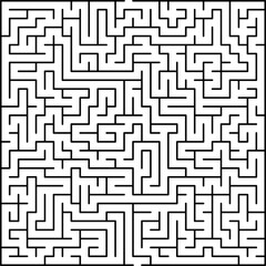 Labyrinth maze game monochrome square isolated