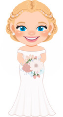 Cute Bride or Marriage Flat Icon Design