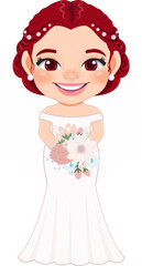 Cute Bride or Marriage Flat Icon Design