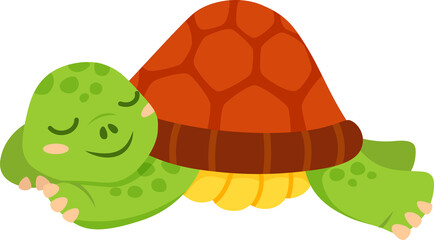 Sleeping turtle cartoon animal reptile tortoise