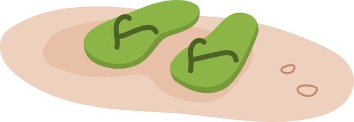 Striped watermelon on sandy beach, summer fruit