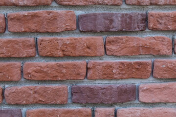 the Brick wall close up. Concrete and brick wall