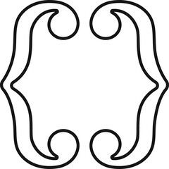 Parenthesis text bracket isolated curly frame sign