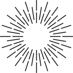 Fototapeta premium Starburst and sunburst round border, beam rays